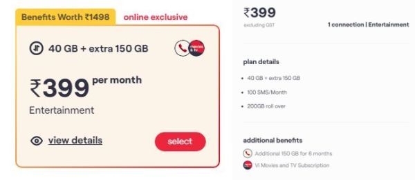 Vi ₹399 Postpaid Plan Offers Extra 150GB Data (for 6 Months) - Telecomm.in